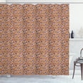 thumbnail image 1 of Ambesonne Leopard Print Shower Curtain, Hearts and Love Words, 69"Wx75"L, Burnt Orange and Lilac, 1 of 4