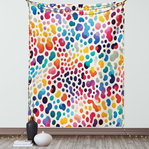 Ambesonne Leopard Print Tapestry Wall Hanging, Modern Colorful Spots, 40"x60", Multicolor