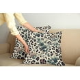 thumbnail image 1 of Ambesonne Leopard Print Throw Pillow Cover Pack of 2, Bold Eucalyptus Leaf, 2 Pcs-16"x16", Camel and Laurel Green, 1 of 5