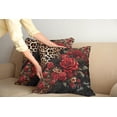 thumbnail image 1 of Ambesonne Leopard Print Throw Pillow Cover Pack of 2, Romantic Rose Lace, 2 Pcs-20"x20", Red Sand Brown and Dark Grey, 1 of 5
