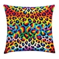 thumbnail image 1 of Ambesonne Leopard Print Throw Pillow Cushion Cover, Rainbow Surreal World, 36" X 36", Orange Multicolor, 1 of 2