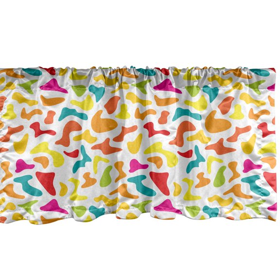 Ambesonne Leopard Print Window Valance, Altered Wild Animal Skin Summer Tones Rhythmic Camo Motifs on Plain Backdrop, Curtain Valance for Kitchen Bedroom Decor with Rod Pocket, 54" X 18", Multicolor