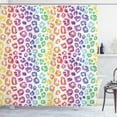 thumbnail image 1 of Ambesonne Leopard Rainbow Shower Curtain, Colorful Animal Art, 69"Wx75"L, White and Multicolor, 1 of 4