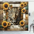 thumbnail image 1 of Ambesonne Leopard Shower Curtain, Farmhouse Sunflowers Rustic, 69"Wx70"L, Earth Yellow and Caramel, 1 of 1