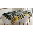 thumbnail image 1 of Ambesonne Leopard Tablecloth Rectangular Table Cover, Mid Century Modern Wild Cat, 60"x90", Charcoal Grey and Mustard, 1 of 3