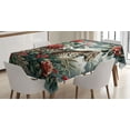 thumbnail image 1 of Ambesonne Leopard Tablecloth Rectangular Table Cover, Roses Wild Animal on Clouds, 52"x70", Grey Teal and Scarlet, 1 of 3