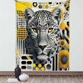 thumbnail image 1 of Ambesonne Leopard Tapestry Wall Hanging, Mid Century Modern Wild Cat, 40"x60", Charcoal Grey and Mustard, 1 of 3