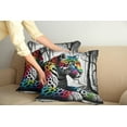 thumbnail image 1 of Ambesonne Leopard Throw Pillow Cover Pack of 2, Rainbow Cat in Greyscale, 2 Pcs-36"x16", Grey Multicolor, 1 of 5