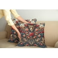 thumbnail image 1 of Ambesonne Leopard Throw Pillow Cover Pack of 2, Rich Rococo Style Roses, 2 Pcs-26"x26", Dark Coral Caramel and Blue, 1 of 5