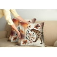 thumbnail image 1 of Ambesonne Leopard Throw Pillow Cover Pack of 2, Wild Autumn Woodland Art, 2 Pcs-18"x18", Burnt Sienna Amber and Grey, 1 of 5