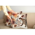 thumbnail image 1 of Ambesonne Leopard Throw Pillow Cover Pack of 2, Wild Autumn Woodland Art, 2 Pcs-36"x16", Burnt Sienna Amber and Grey, 1 of 5