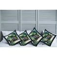 thumbnail image 1 of Ambesonne Leopard Throw Pillow Cover Pack of 4, Monstera Colorful Wilds, 4 Pcs-20" x 20", Green Petrol Blue, 1 of 5