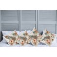 thumbnail image 1 of Ambesonne Leopard Throw Pillow Cover Pack of 4, Tender Abloom Watercolor, 4 Pcs-36" x 16", Peach Ginger and Grey Teal, 1 of 5