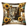 thumbnail image 1 of Ambesonne Leopard Throw Pillow Cushion Cover, Farmhouse Sunflowers Rustic, 40" X 40", Earth Yellow and Caramel, 1 of 2