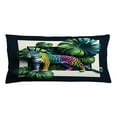 thumbnail image 1 of Ambesonne Leopard Throw Pillow Cushion Cover, Monstera Colorful Wilds, 36" X 16", Green Petrol Blue, 1 of 2