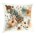 thumbnail image 1 of Ambesonne Leopard Throw Pillow Cushion Cover, Tender Abloom Watercolor, 18" X 18", Peach Ginger and Grey Teal, 1 of 2