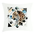 thumbnail image 1 of Ambesonne Leopard Throw Pillow Cushion Cover, Watercolor Minimal Modern, 28" X 28", Brown White and Blue, 1 of 2
