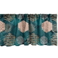 thumbnail image 1 of Ambesonne Leopard Valance Pack of 2, Art Contemporary Hexagons, 42"X12", Dark Teal Pale Salmon, 1 of 3
