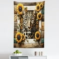 thumbnail image 1 of Ambesonne Leopard Wall Hanging Tapestry, Farmhouse Sunflowers Rustic, 30"x45", Earth Yellow and Caramel, 1 of 2