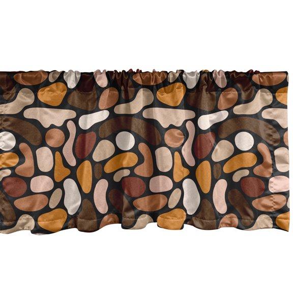 Ambesonne Leopard Window Valance, Modern Circular Shapes Art, 42" x 12", Pale Vermilion Chocolate