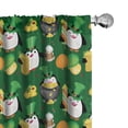 thumbnail image 1 of Ambesonne Leprechaun 4-Panel Curtains, Penguin with Hat, 56"x95", Hunter Green Multicolor, 1 of 1