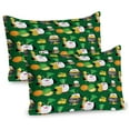 thumbnail image 1 of Ambesonne Leprechaun Pillow Sham 2 Pack, Penguin with Hat, 30"x20", Hunter Green Multicolor, 1 of 3