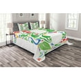 thumbnail image 1 of Ambesonne Letter B Quilted Bedspread Set 3 Pcs, Capital B Spring Herbs, Queen Size, Multicolor, 1 of 3
