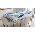 thumbnail image 1 of Ambesonne Letter B Tablecloth Rectangular Table Cover, Floral Art Design, 60"x84", Blue Yellow Orange, 1 of 3