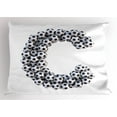 thumbnail image 1 of Ambesonne Letter C Pillow Sham, Alphabet Sign Design, 26" X 20", Black and White, 1 of 2