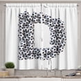 thumbnail image 1 of Ambesonne Letter D Kitchen Curtains, Alphabet, 55"x39", Black and White, 1 of 2