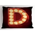 thumbnail image 1 of Ambesonne Letter D Pillow Sham, D Electricity, 26" X 20", Vermilion Yellow Black, 1 of 2