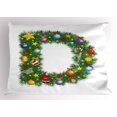 thumbnail image 1 of Ambesonne Letter D Pillow Sham, Happy Christmas Pine, 36" X 20", Multicolor, 1 of 2