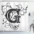 thumbnail image 1 of Ambesonne Letter G Shower Curtain, G Font, 69"Wx70"L, Black Grey White, 1 of 3