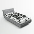 thumbnail image 1 of Ambesonne Letter H Fitted Sheet, Monastery Art H, Twin XL Size, Black Grey White, 1 of 3