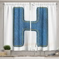 thumbnail image 1 of Ambesonne Letter H Kitchen Curtains, Denim Writing, 55"x45", Blue Marigold, 1 of 3