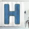 thumbnail image 1 of Ambesonne Letter H Shower Curtain, Denim Writing, 69"Wx84"L, Blue Marigold, 1 of 3