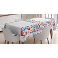thumbnail image 1 of Ambesonne Letter H Tablecloth Rectangular Table Cover, Capital Musical Happy, 60"x90", Multicolor, 1 of 4