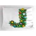 thumbnail image 1 of Ambesonne Letter J Pillow Sham, Uppercase Christmas, 26" X 20", Multicolor, 1 of 2