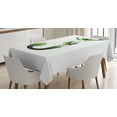 thumbnail image 1 of Ambesonne Letter J Tablecloth Rectangular Table Cover, Abstract Jasmine and J, 60"x90", Green White Black, 1 of 4