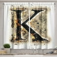 thumbnail image 1 of Ambesonne Letter K Kitchen Curtains, Smoked Letter K ABC, 55"x39", Tan Black Orange, 1 of 3