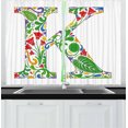 thumbnail image 1 of Ambesonne Letter K Kitchen Curtains, Uppercase Vivid, 55"x39", Multicolor, 1 of 2