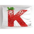 thumbnail image 1 of Ambesonne Letter K Pillow Sham, Seasonal Refreshment K, 26" X 20", Vermilion Green Orange, 1 of 2