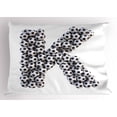 thumbnail image 1 of Ambesonne Letter K Pillow Sham, Soccer Alphabet Design, 36" X 20", Black and White, 1 of 2