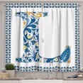 thumbnail image 1 of Ambesonne Letter L Kitchen Curtains, Capital L Traditional, 55"x39", Blue Yellow Orange, 1 of 3