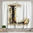 thumbnail image 1 of Ambesonne Letter L Kitchen Curtains, Letter Capital L Art, 55"x39", Orange Black Tan, 1 of 2
