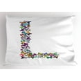 thumbnail image 1 of Ambesonne Letter L Pillow Sham, Vibrant Colored Animal, 26" X 20", Multicolor, 1 of 2