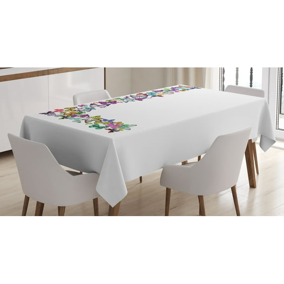 Ambesonne Letter L Tablecloth Rectangular Table Cover, Vibrant Colored Animal, 52"x70", Multicolor