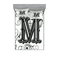 thumbnail image 1 of Ambesonne Letter M Fitted Sheet & Pillow Sham Set, Eastern Abstract M, King, Black Grey White, 1 of 2