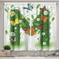thumbnail image 1 of Ambesonne Letter M Kitchen Curtains, Flower and Butterfly M, 55"x39", Green Multicolor, 1 of 3