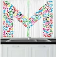thumbnail image 1 of Ambesonne Letter M Kitchen Curtains, Notes Music Capital M, 55"x39", Multicolor, 1 of 2